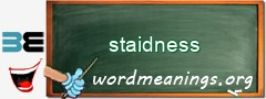 WordMeaning blackboard for staidness